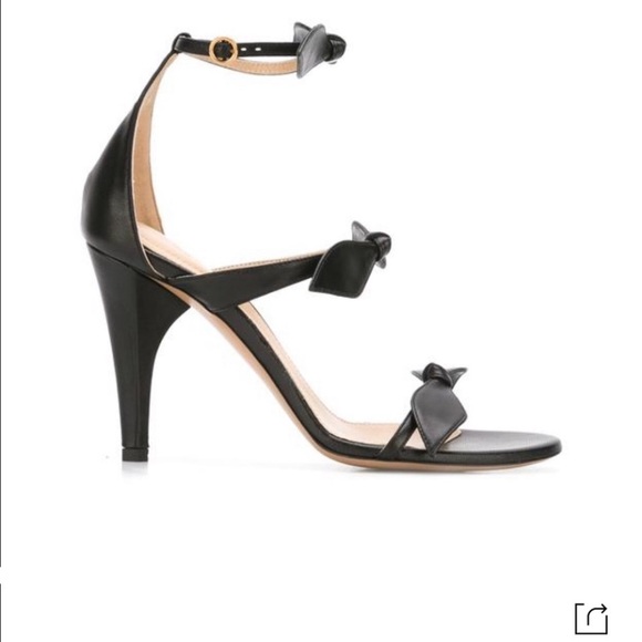 Chloe Mike Leather Bow Heels - 38.5 - Picture 2 of 9